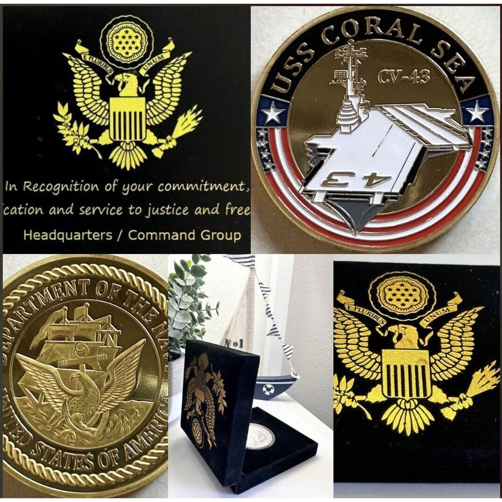 US NAVY - USS CORAL SEA CV-43 Challenge Coin USA