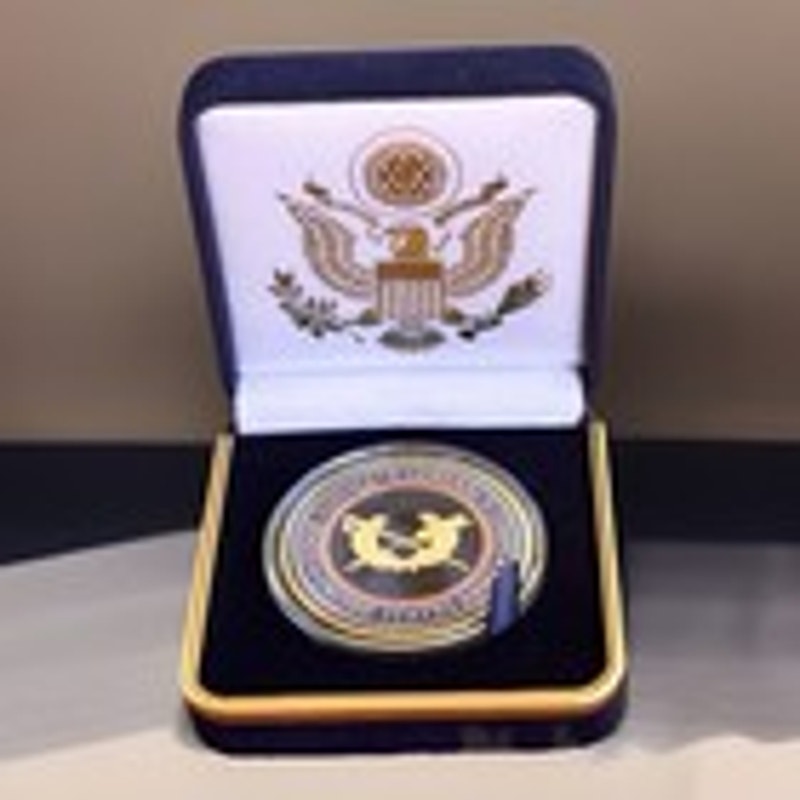 Department of Energy (DOE) Challenge Coin With Blue Velvet Case. Fast Shipping!