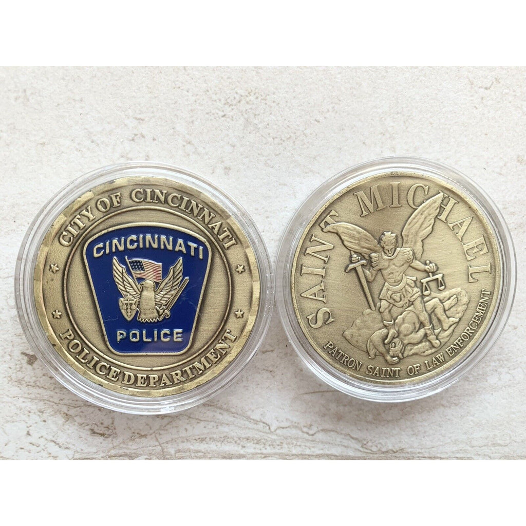 CHALLENGE COIN CITY OF CINCINNATI POLICE DEPARTMENT SAINT MICHAEL -USA