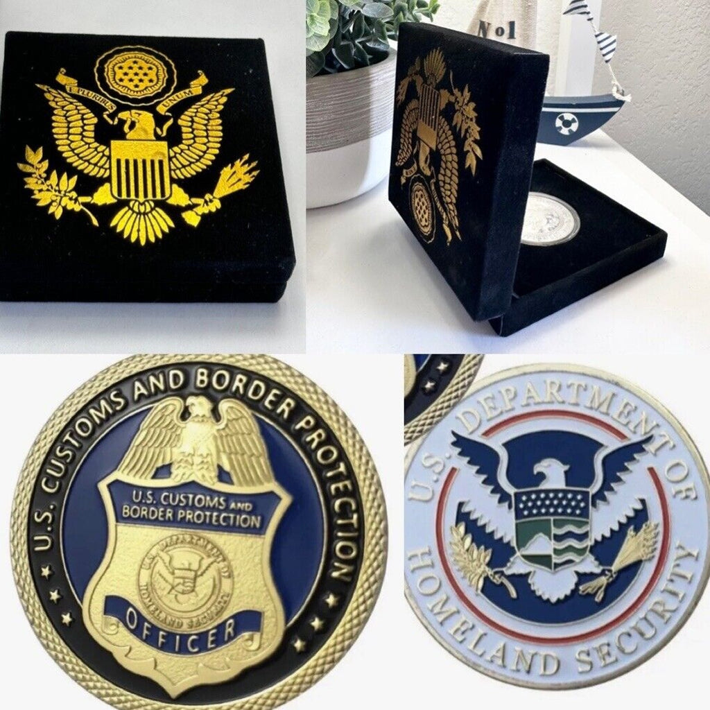 U.S CUSTOMS AND BORDER PROTECTION Challenge Coin with Special Velvet Case