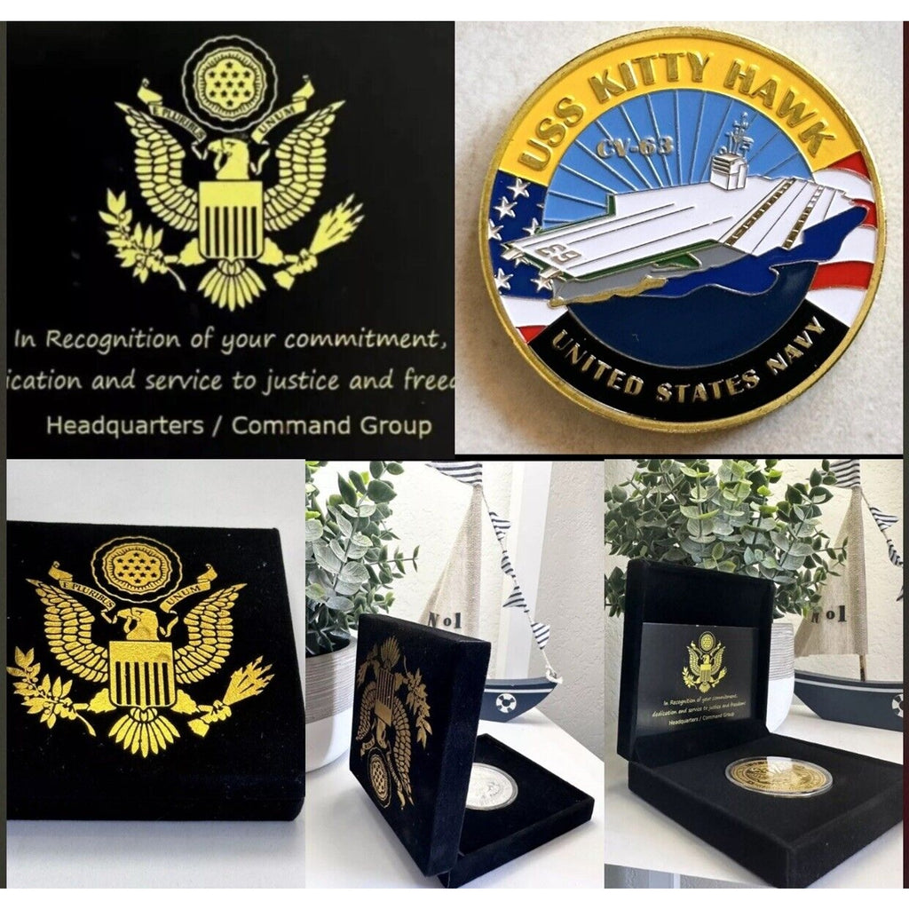 US NAVY Strike Aircraft Carrier - USS KITTY HAWK - CV-63 - Coin. USN