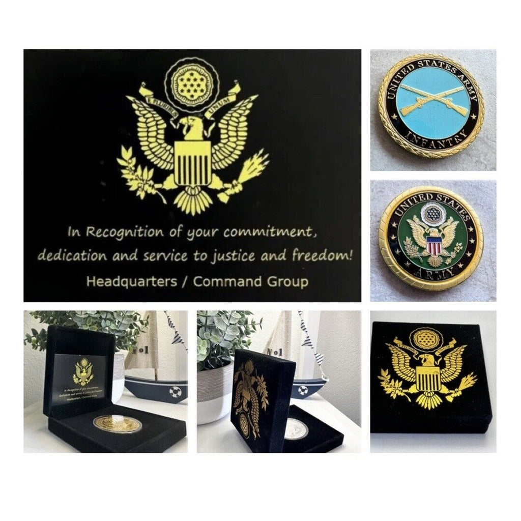 United States Army Infantry Challenge Coin With Special Velvet Case