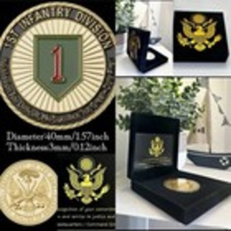 US ARMY 1st INFANTRY DIVISION Challenge Coin With Special Velvet Case.