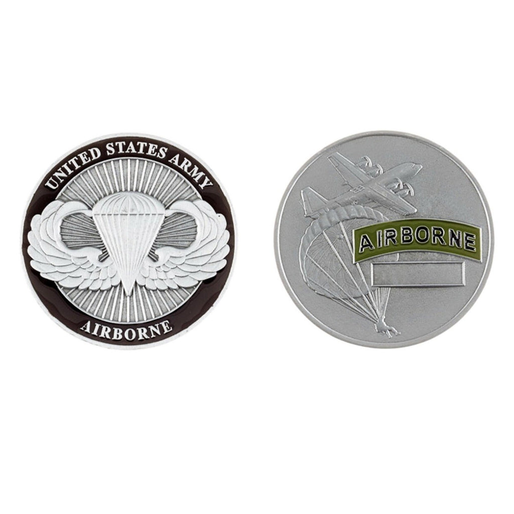 United State Army Airborne Challenge Coin w/ Retirement Award