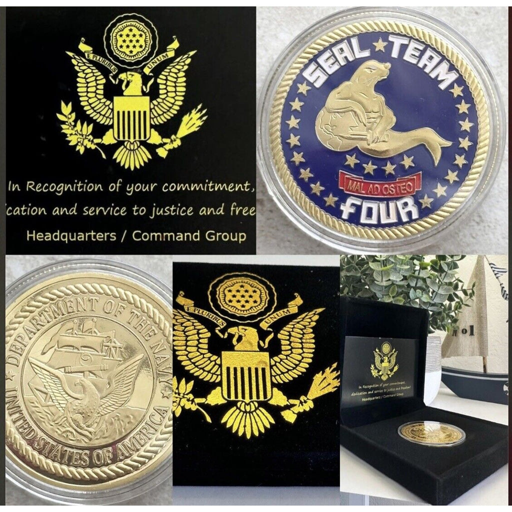 CHALLENGE COIN-Seal Team FOUR- US NAVY NAVAL SPECIAL WARFARE DEVELOPMENT USA
