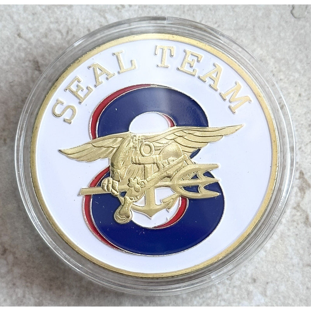 US Navy Seal Team 8 Challenge Coin w/ Achievement Award