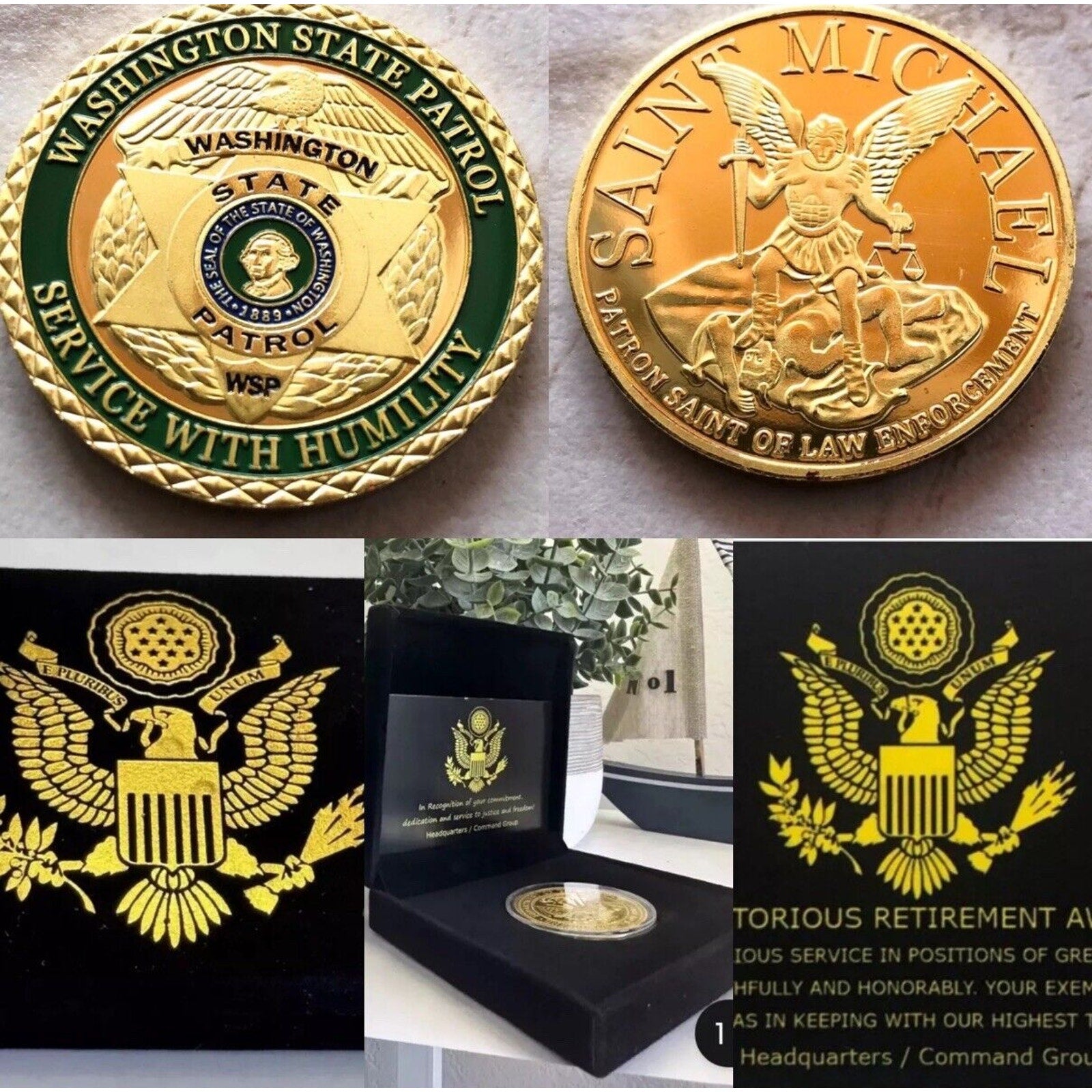 Washington State Highway Patrol Challenge Coin Officer Trooper Retirement Award