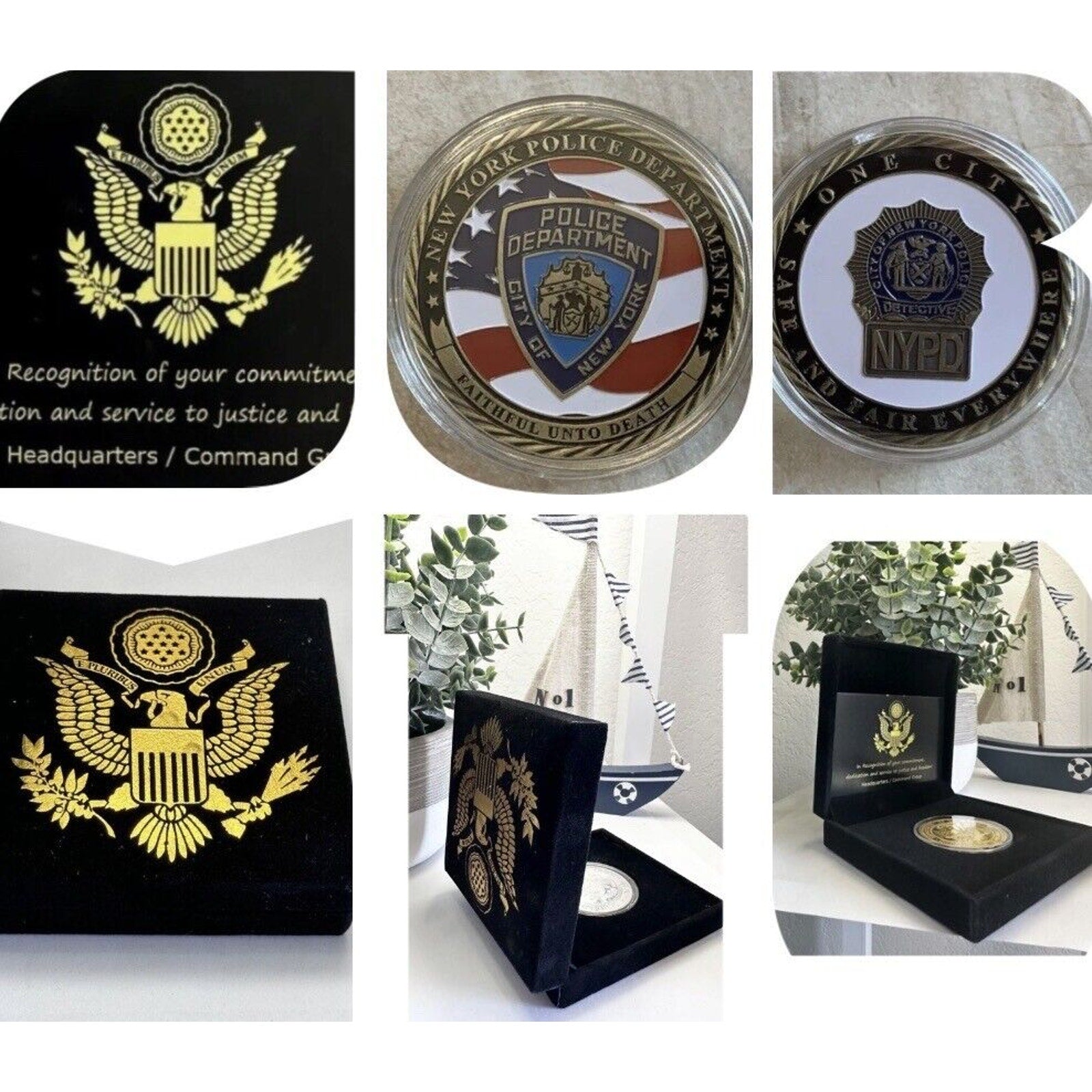 CHALLENGE COIN NEW YORK POLICE DEPARTMENT ONE CITY SAFE AND FAIR DETECTIVE .USA