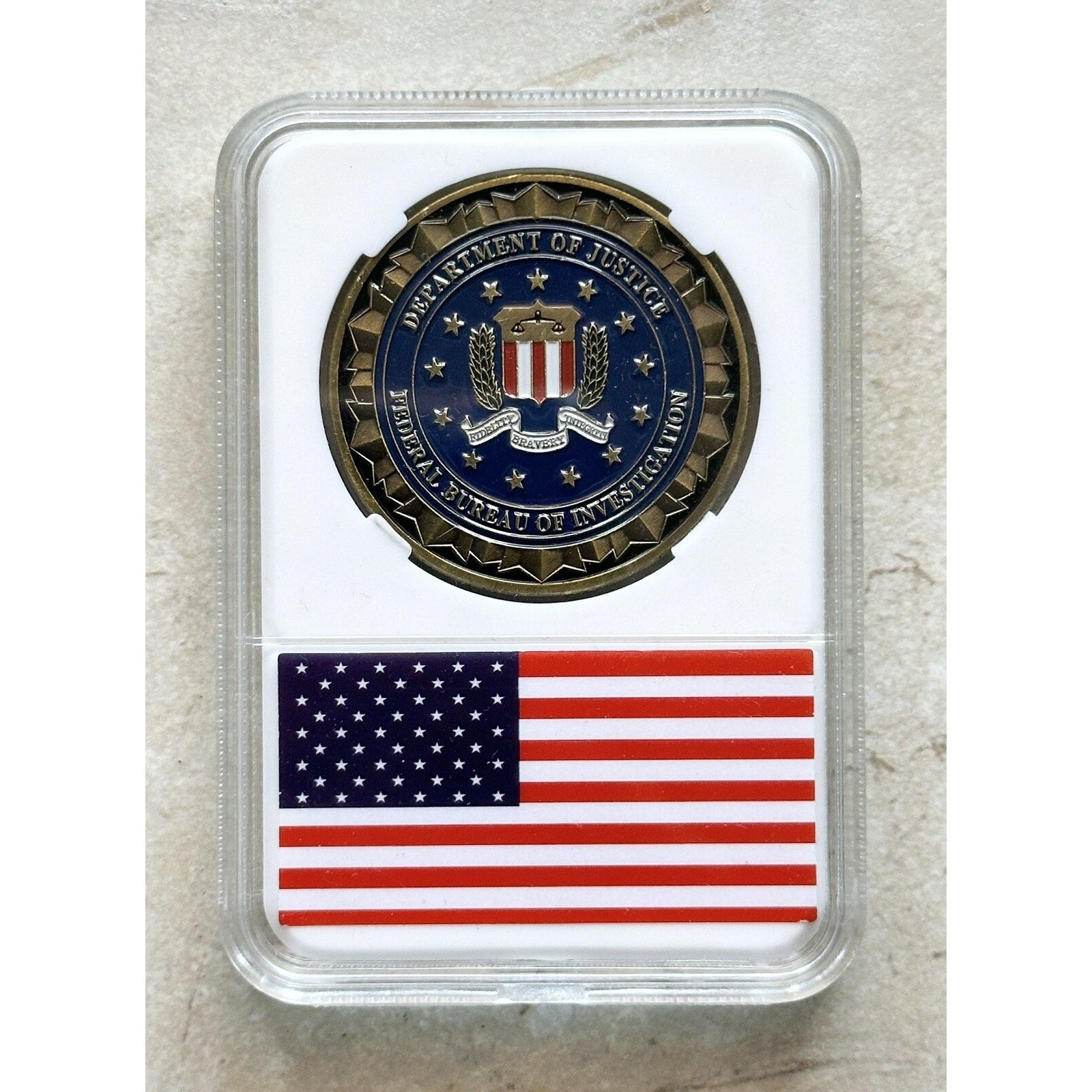 FBI Challenge Coin Federal Bureau Of Investigation United States DOJ-With Gift B