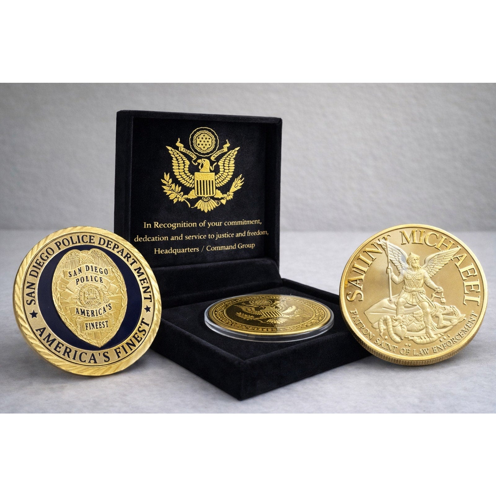 CITY OF SAN DIEGO POLICE DEPT Challenge Coin w/ Achievement Award