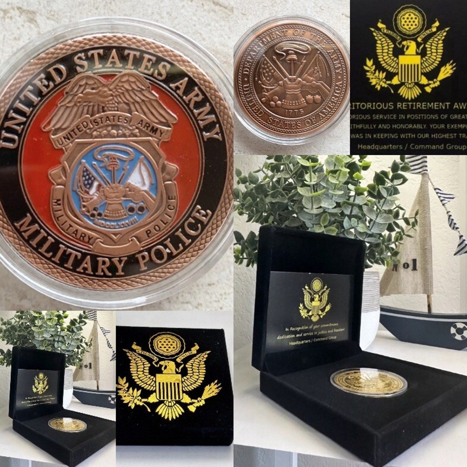MP-Military Police Office Department Agent -Army With Retirement Award