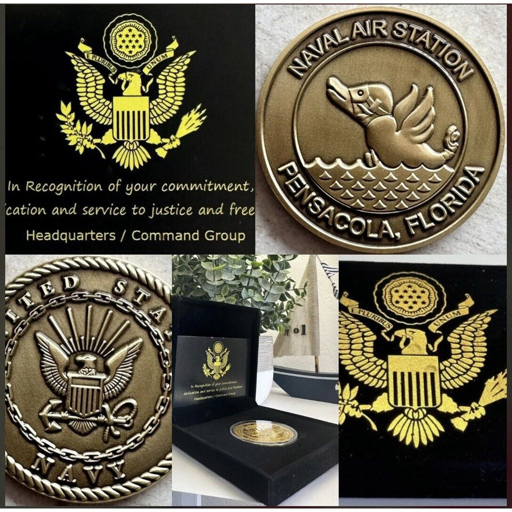 USN Navy aviation Base Challenge Coin NAS Pensacola FL USA