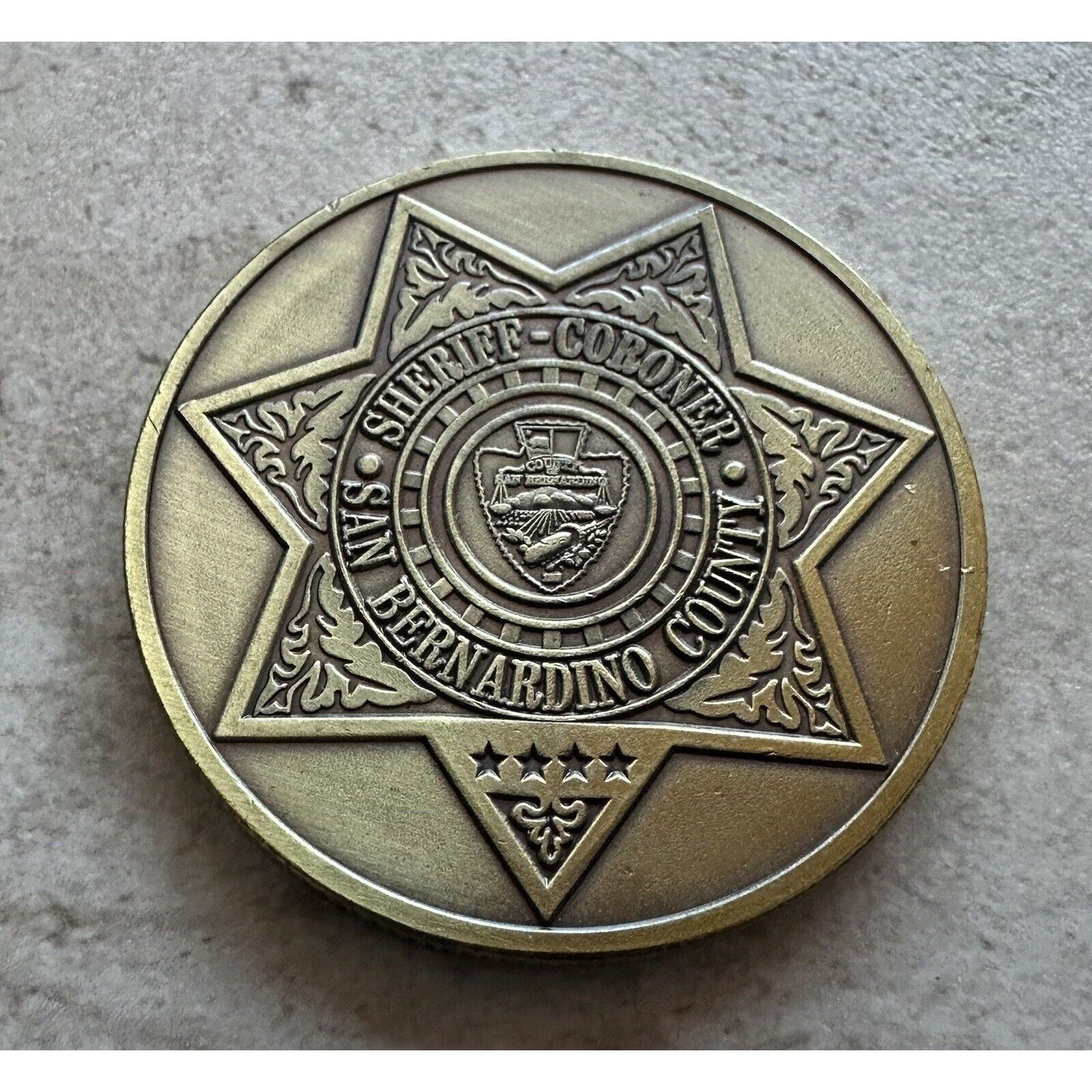 San Bernardino County CA Sheriff Coroner Challenge Badge Coins