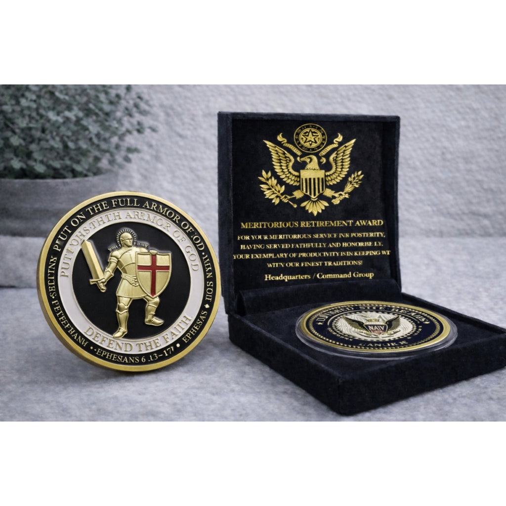 US Navy Put on the Full Armor of God Defend The Faith USA w/ Retirement Award