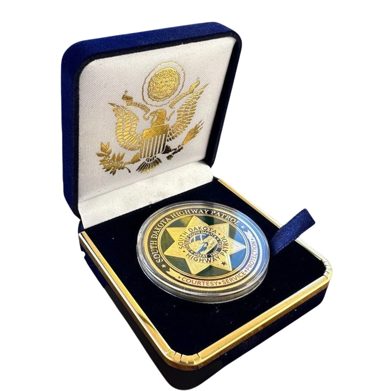 Department of Energy (DOE) Challenge Coin With Blue Velvet Case. Fast Shipping!
