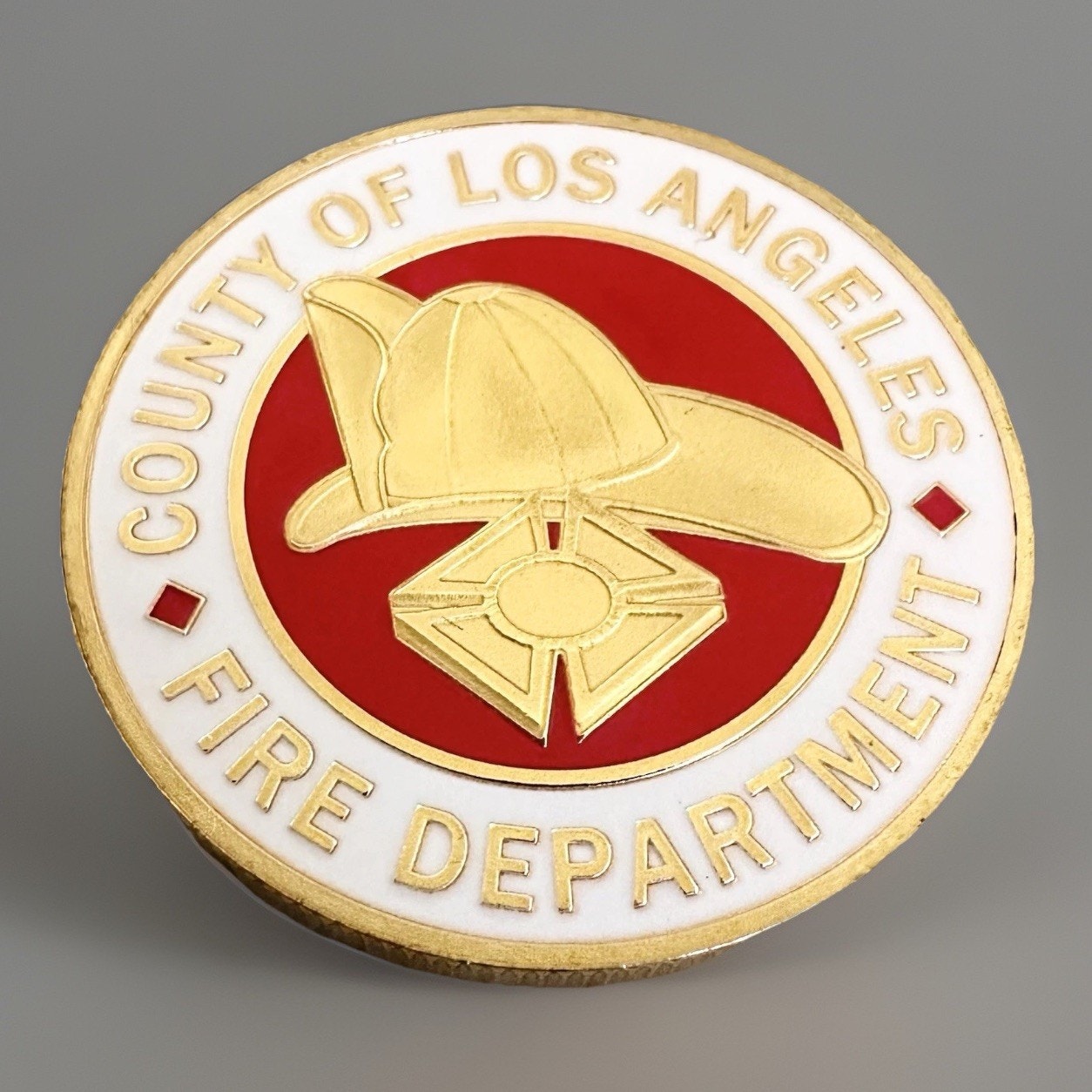 LACoFD LOS ANGELES COUNTY FIRE DEPARTMENT Gold Plated Challenge Coin With Case