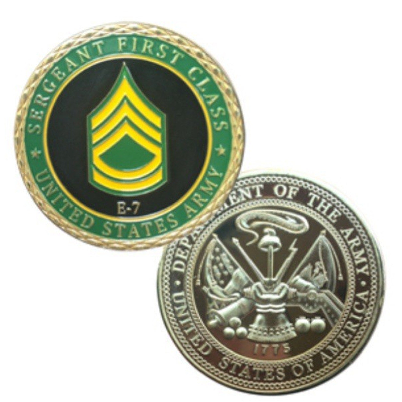 2pcs Army Rank 2LT 2nd O-1 And Sergeant First Class Ranks Coin