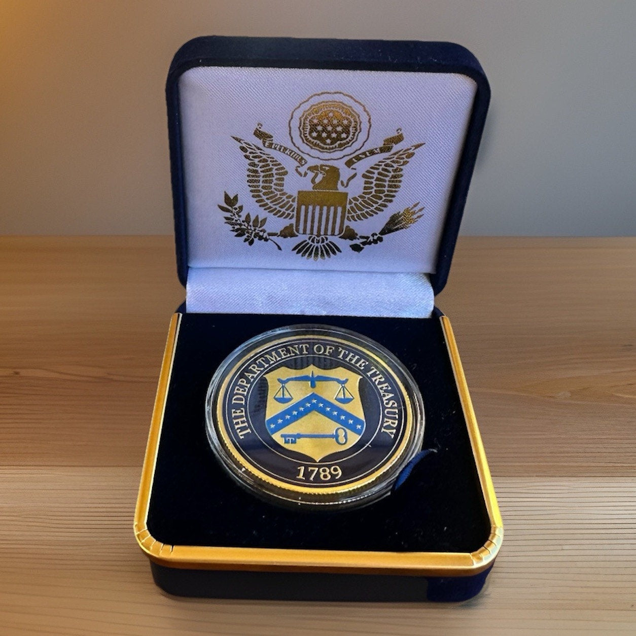 Department of Energy (DOE) Challenge Coin With Blue Velvet Case. Fast Shipping!