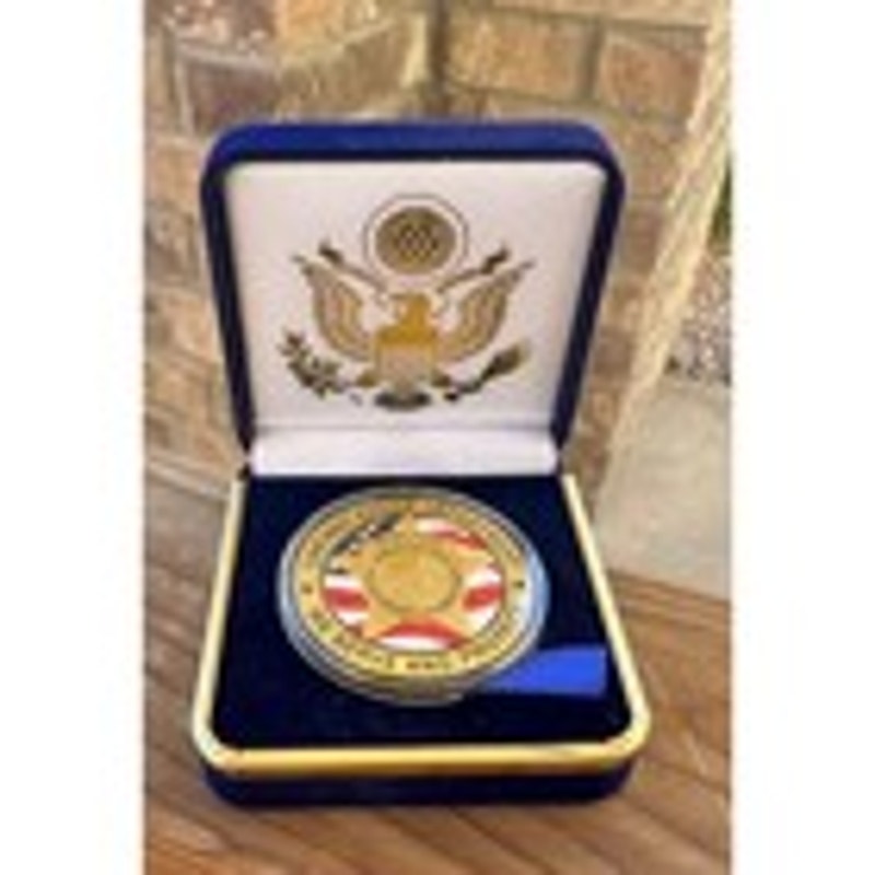 Department of Energy (DOE) Challenge Coin With Blue Velvet Case. Fast Shipping!