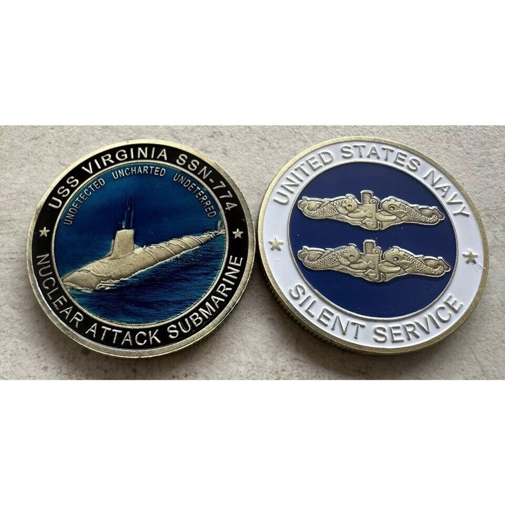 USS Virginia Submarine USN Silent Service Presidential Gift Box Coin