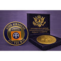 US ARMY 82nd Airborne Division "All The Way" Challenge Coin w/ Achievement Award
