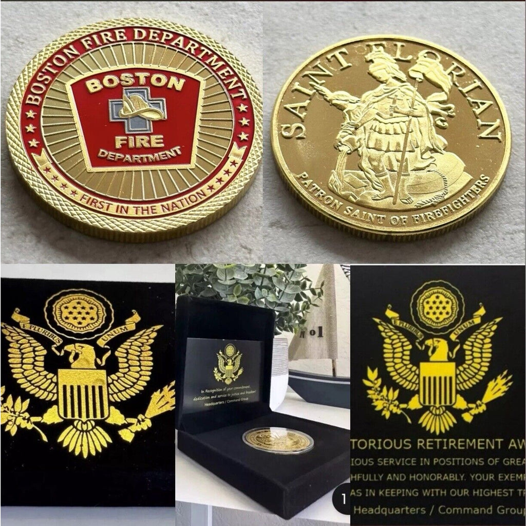 BOSTON Massachusetts Fire And Rescue Department Retirement Award Challenge Coin