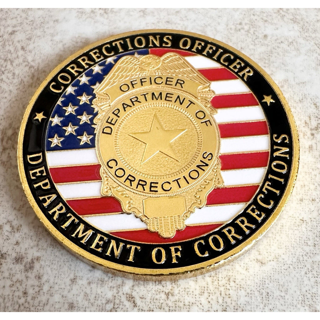 Department of Corrections Officer Challenge Coin With Special Velvet Case.
