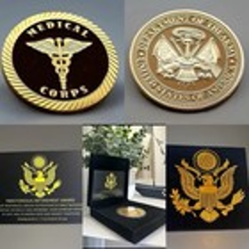 US ARMY MEDICAL CORPS Challenge Coin With Velvet Case Retirement Award