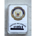 U.S. Navy Veteran Challenge Coin With Beautiful Case United We Stand
