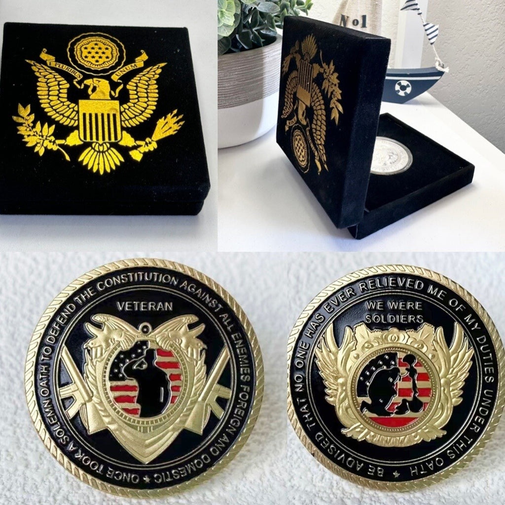 United States Military Veteran Challenge Coin Army Soldiers' Oath w/ Retirement