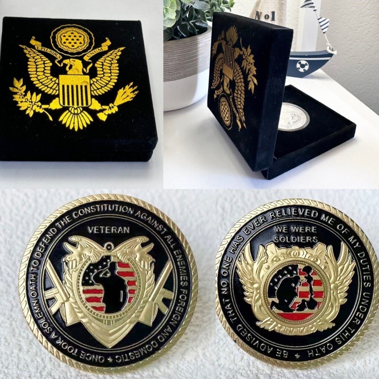 United States Military Veteran Challenge Coin Army Soldiers' Oath w/ Retirement