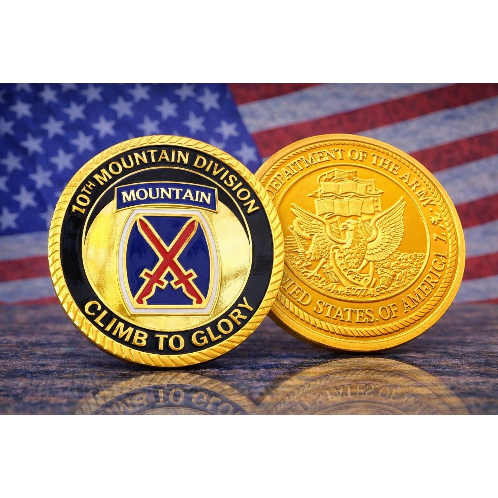 U.S. Army 10th Mountain Division Challenge Coin ·FAST SHIPPING· ·NEW· with case