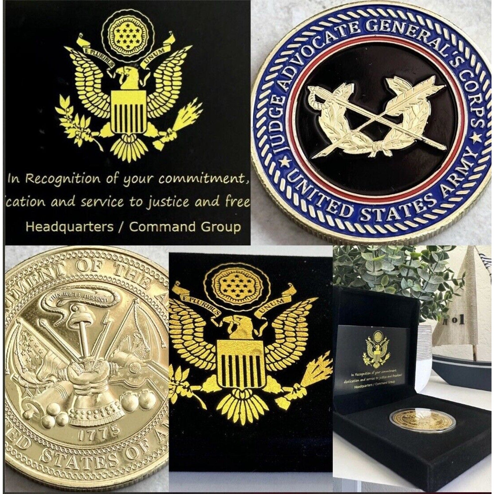US ARMY (JAG) JUDGE ADVOCATE GENERAL'S CORPS Challenge Coin USA AMY