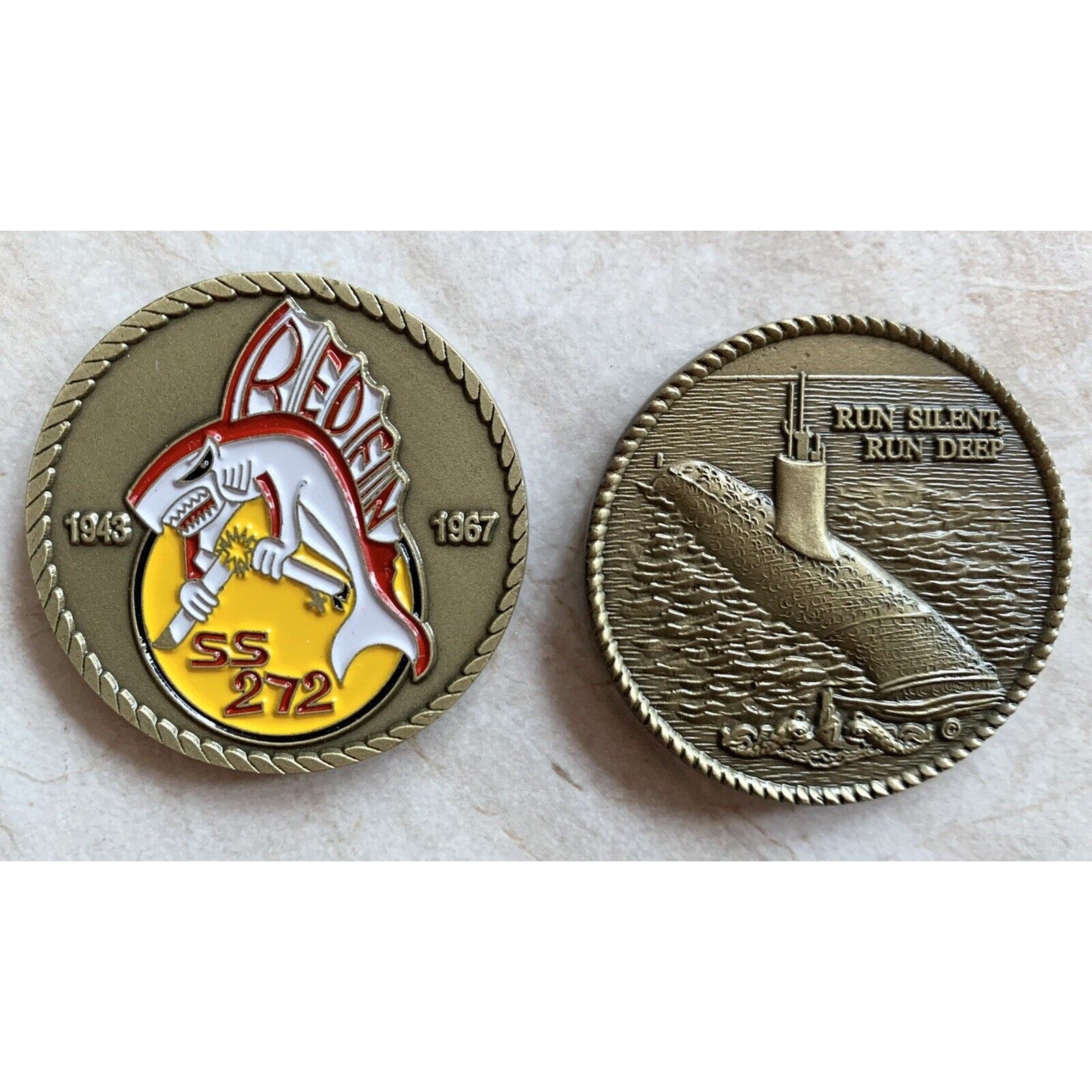 Rare USS Redfin SS 272 Submarine Coin USA