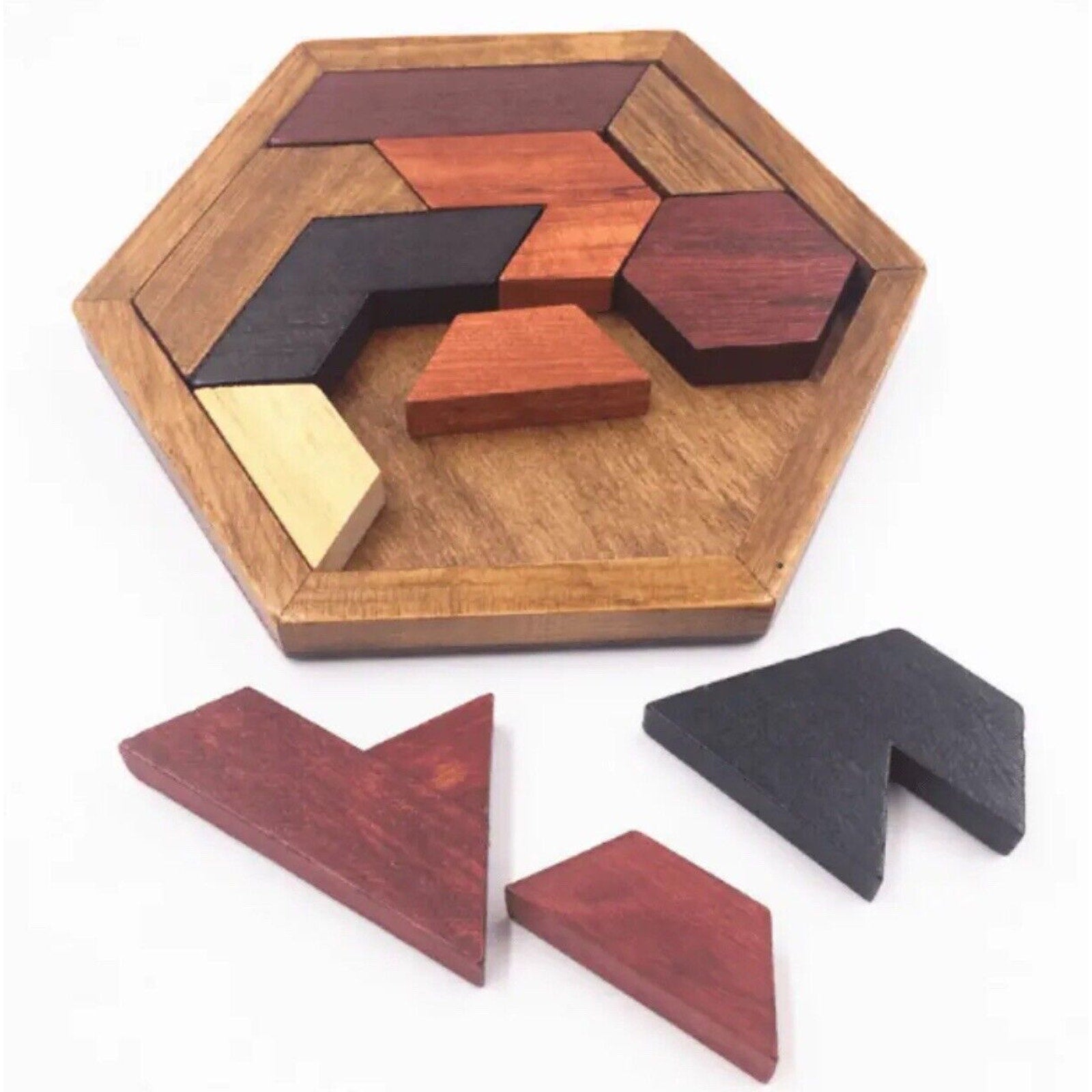 12 Pcs Educational Toys Brain Puzzles Building Blocks Toys Wooden Puzzle Home