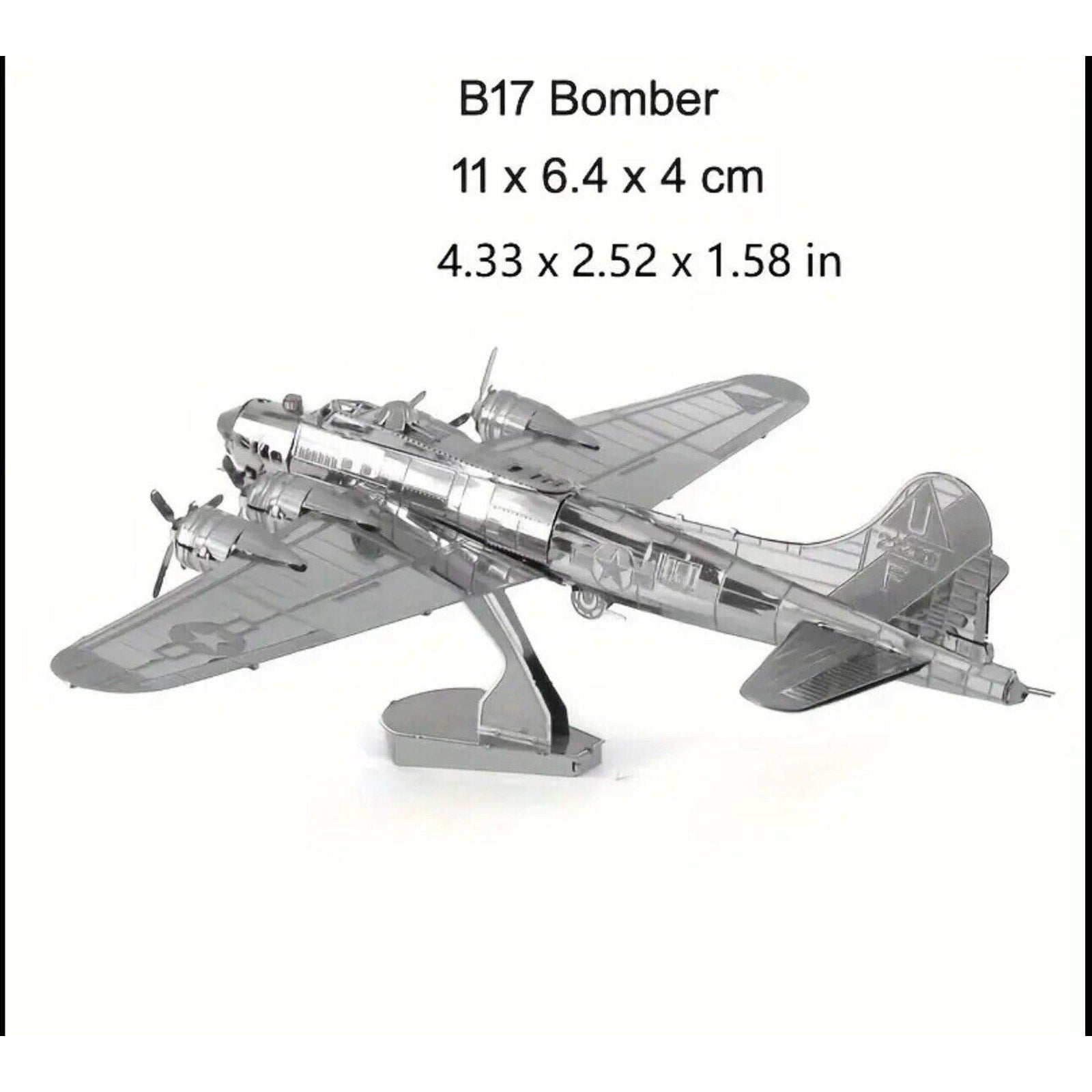 3D DIY Metal Puzzle, B17 Bomber Airplane Model