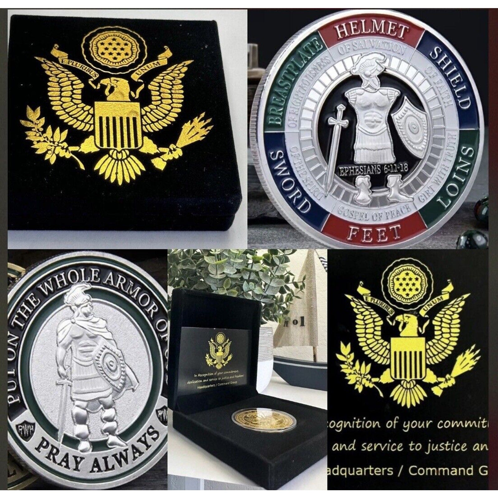 New Put On the Whole Armor Of God Commemorative Challenge Collection Coin USA