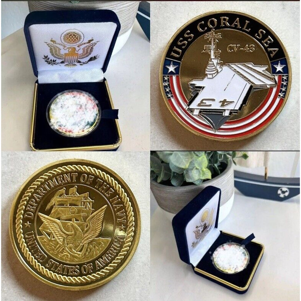 US NAVY - Naval Carrier USS CORAL SEA CV-43 Presidential Gift Box Coin