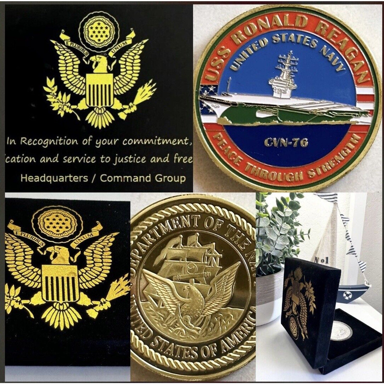 US NAVY - USS RONALD REAGAN - CVN-76 Challenge Coin