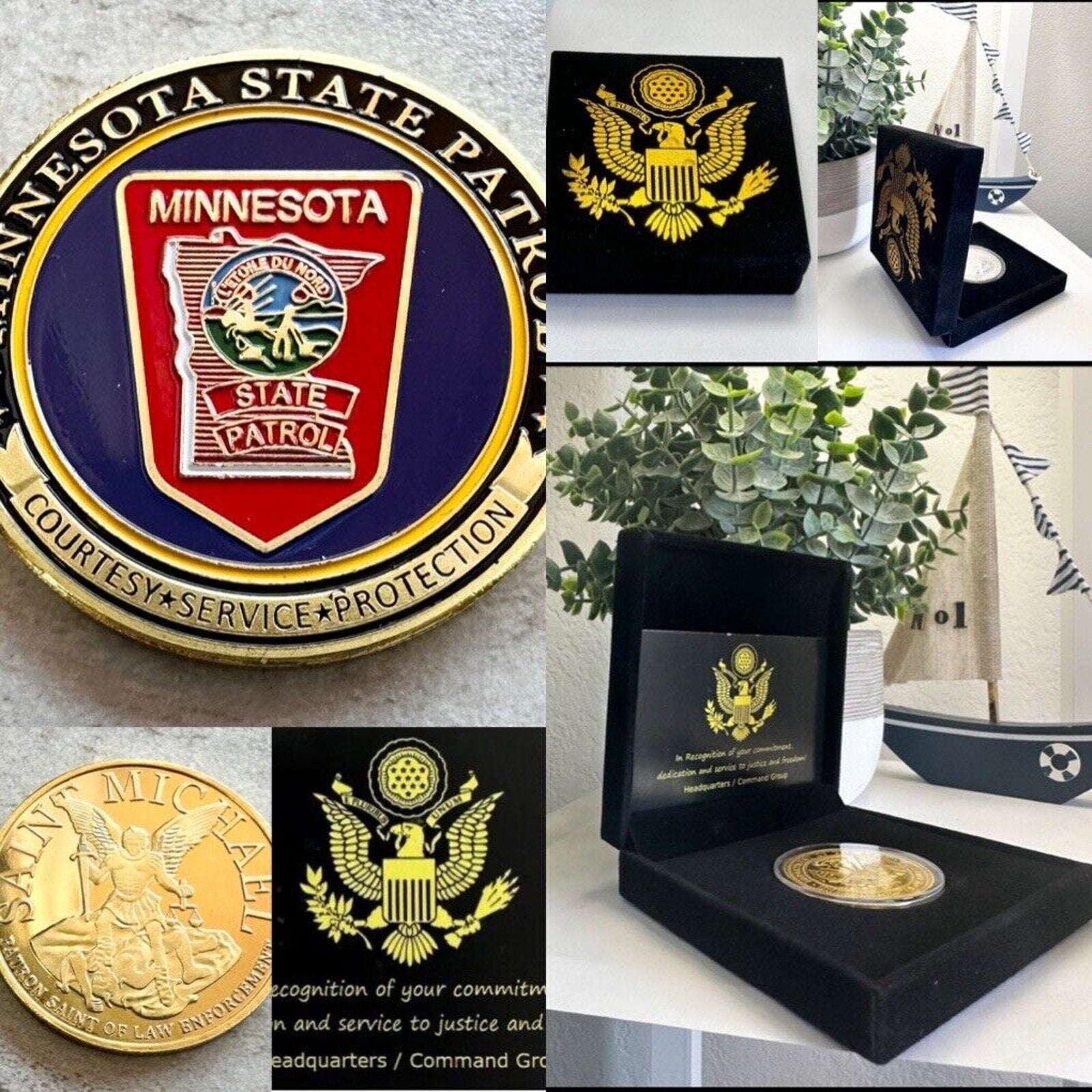 MINNESOTA STATE PATROL Challenge Coin With Special Velvet Case