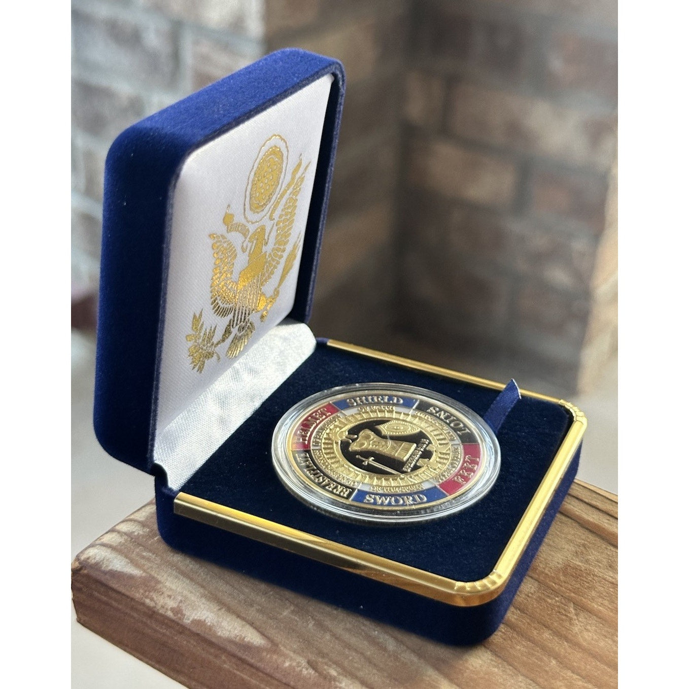 Armor of God Challenge Coins, Collectible Alloy Prayer Come With Blue Case