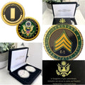 2pcs Army Rank 2LT 2nd O-2 And Sergeant E5 Coin