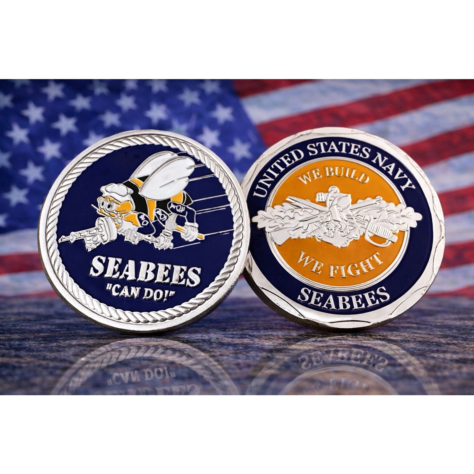 NEW U.S. Navy Seabees "We Build We Fight" Challenge Coin ·FAST SHIPPING· ·NEW·