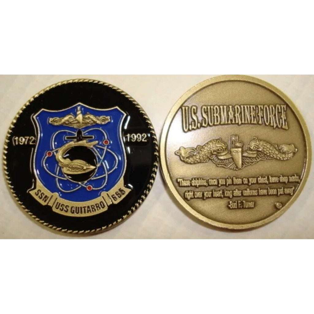 Rare USS Guitarro SSN 665 Submarine Challenge Coin USN