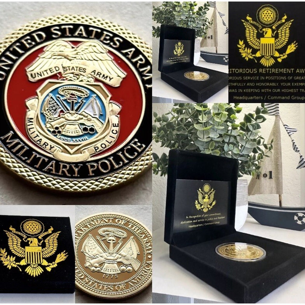 MP-Military Police Challenge Coin With Retirement Award