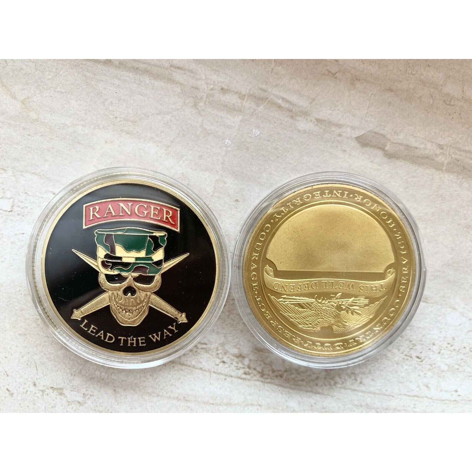 US ARMY RANGERS "Lead The Way" Challenge Coin USA With Box