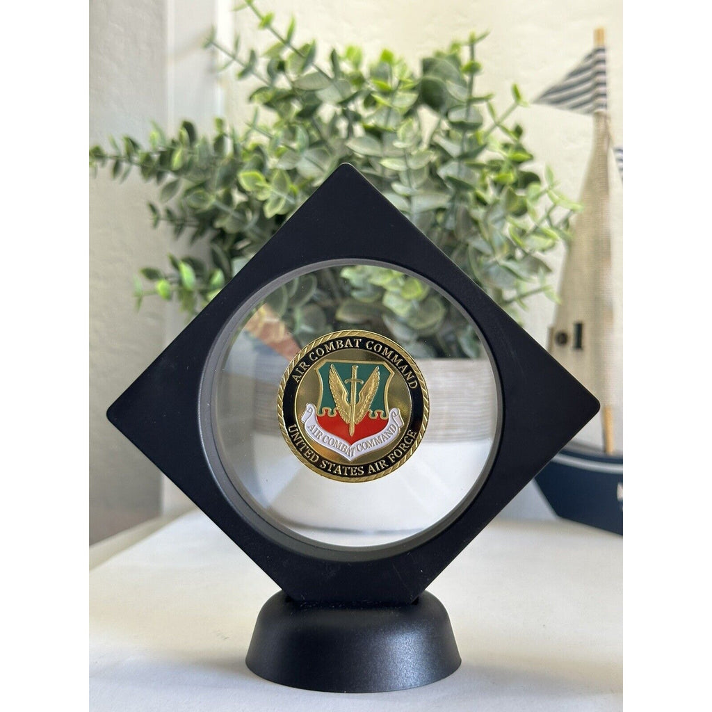 U S AIR FORCE AIR COMBAT COMMAND Challenge Coin With Display Case
