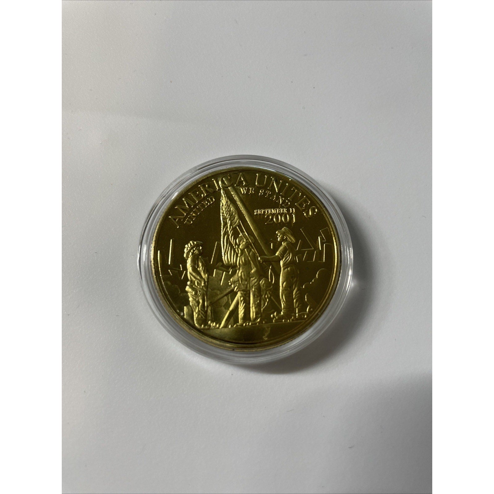 AMERICA UNITES ~ AMERICA'S HEROES ~ SEPTEMBER 11,coin With Retirement Award