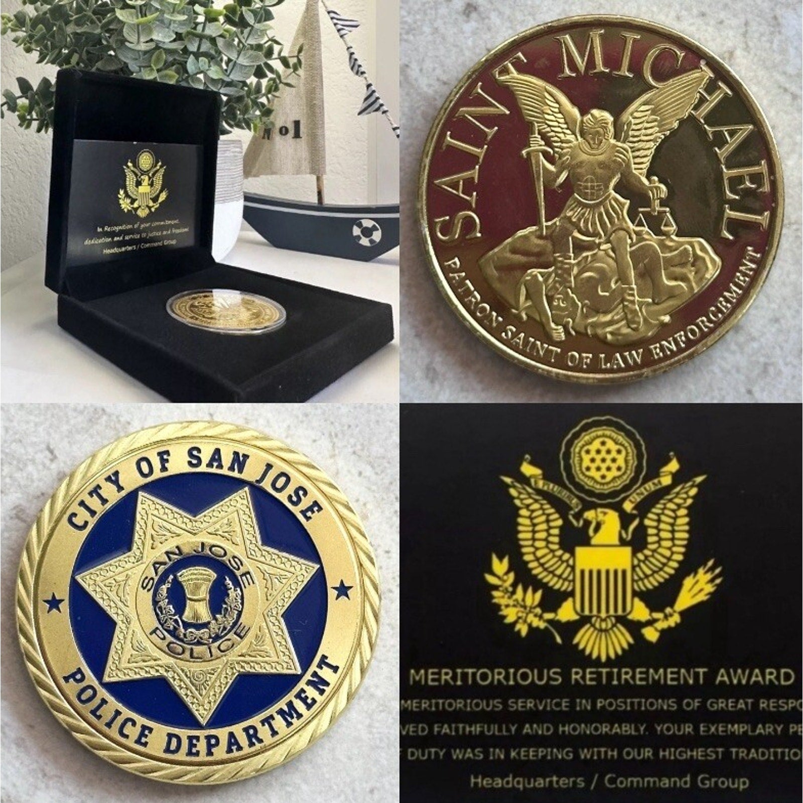 SAN JOSE POLICE DEPARTMENT Challenge Coin. New! With Retirement Award