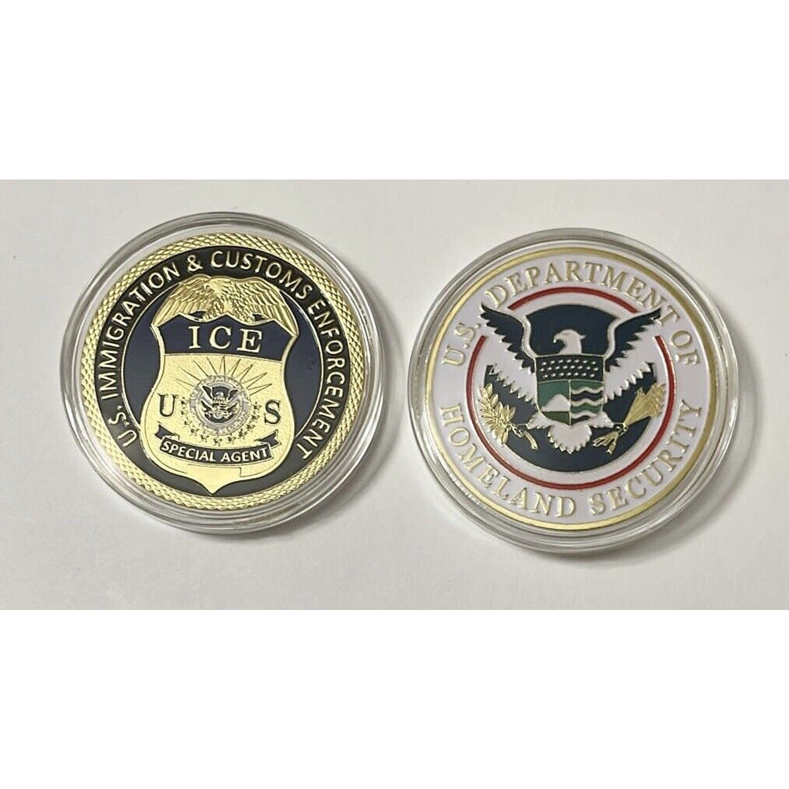 US Immigrations Customs Enforcement Coin With Retirement Award